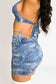 Palm Spring halter denim Co-ord set